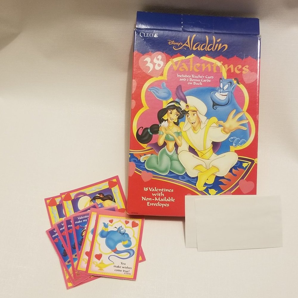 17 vtg Disney valentines- Aladdin, Cinderella, Mickey - Picture 2 of 12